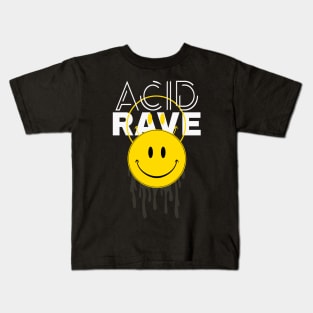 Acid Rave Smile Face Techno House Trance EDM Kids T-Shirt